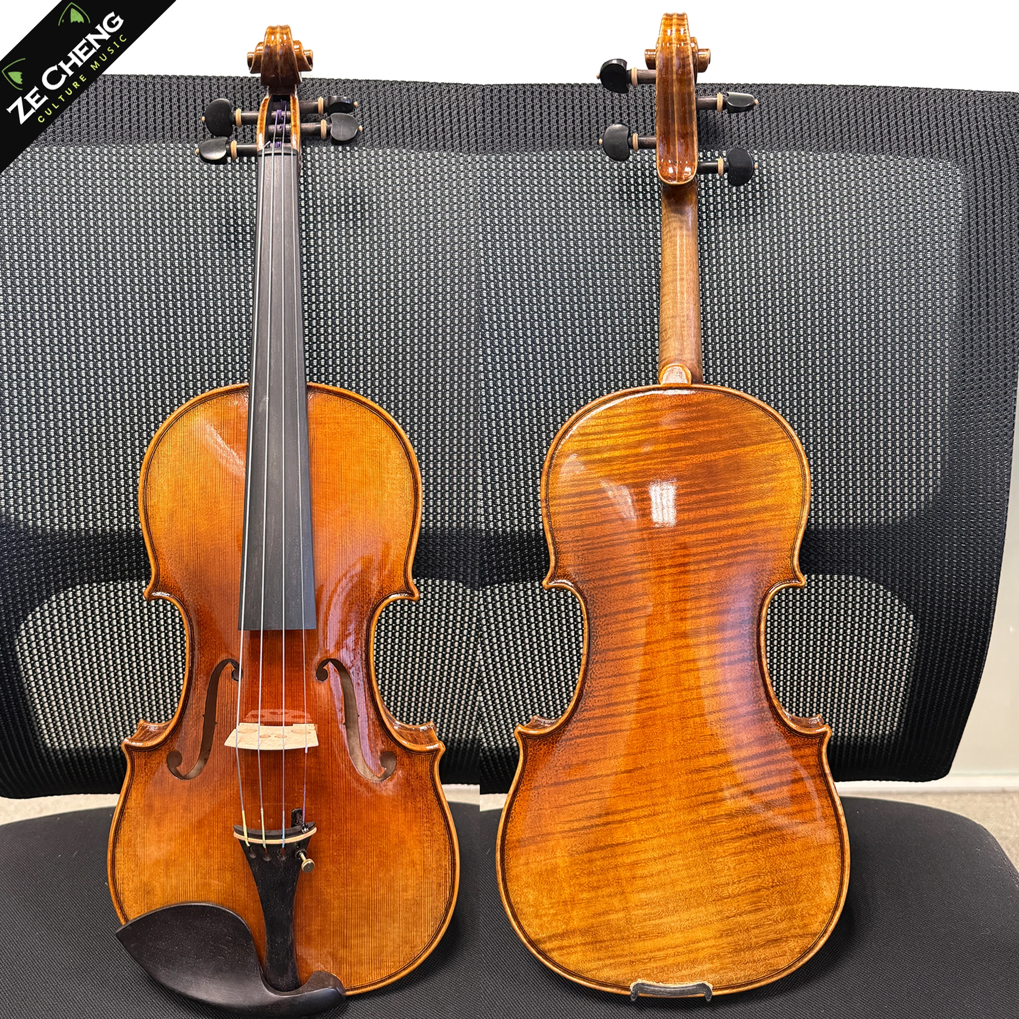 

Tiger Skin Pattern Professional Violin 4/4 Handmade Spruce Panel Handmade Paint Handmade Violin 4/4