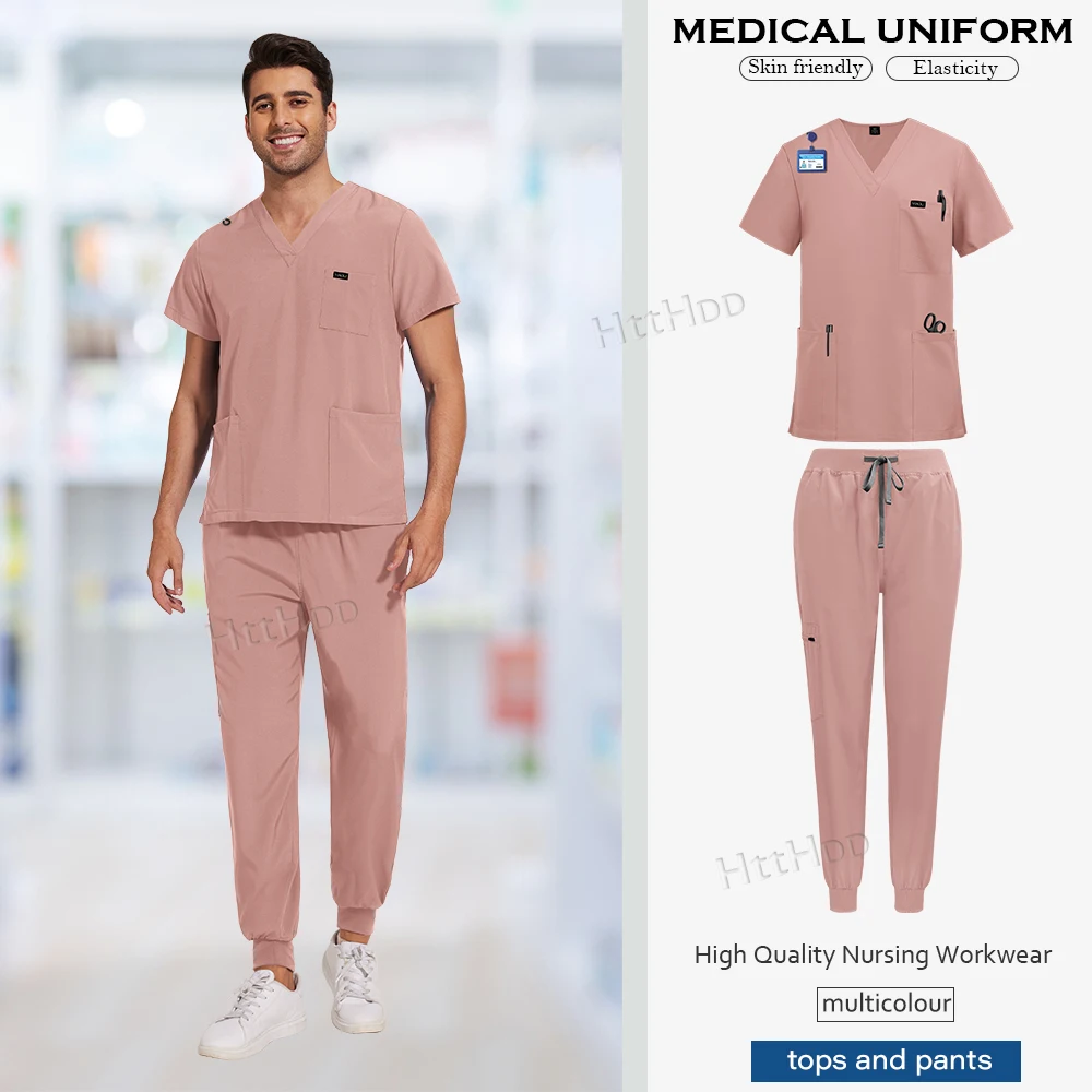 Peelings Uniformen setzt medizinische Pflege Betrieb Peeling Uniformen kurz ärmel ige Tops Hosen atmungsaktive elastische Arbeits kleidung Großhandel – Detail 15