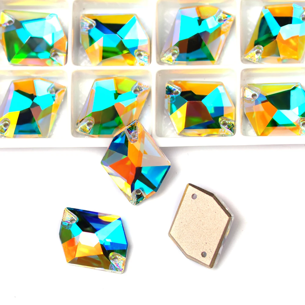 PUBRILEX K9 Strass-Edges Glas-Strasssteine mit Facettenschliff, Cosmic Aufnähsteine für DIY-Accessoires, Hochzeitskleidung, Kleider und Bekleidung – Detail 6