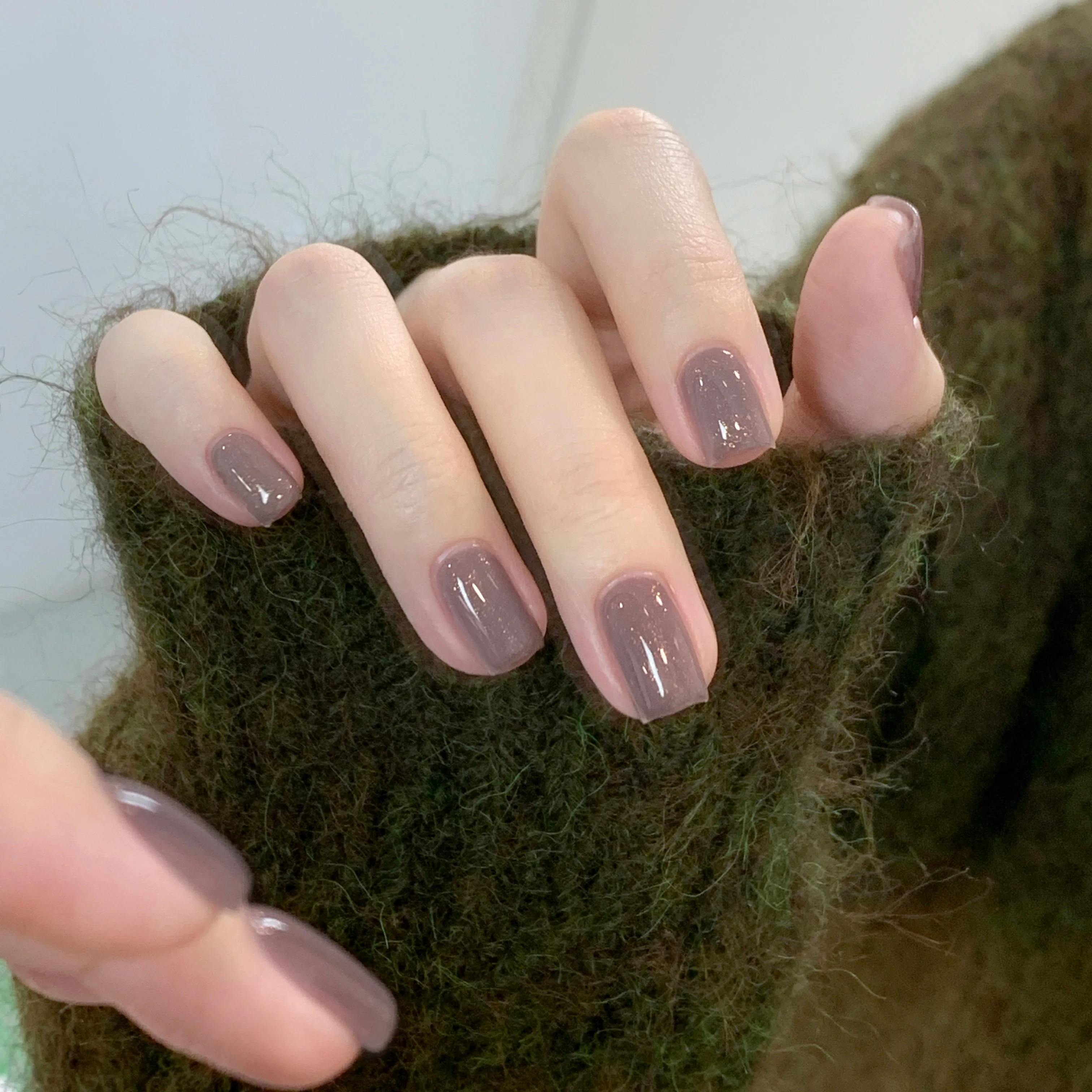 S88 10ml MARK MY SOUL Gold Grey Nude Glitter Oil based Non peel Nail Polish