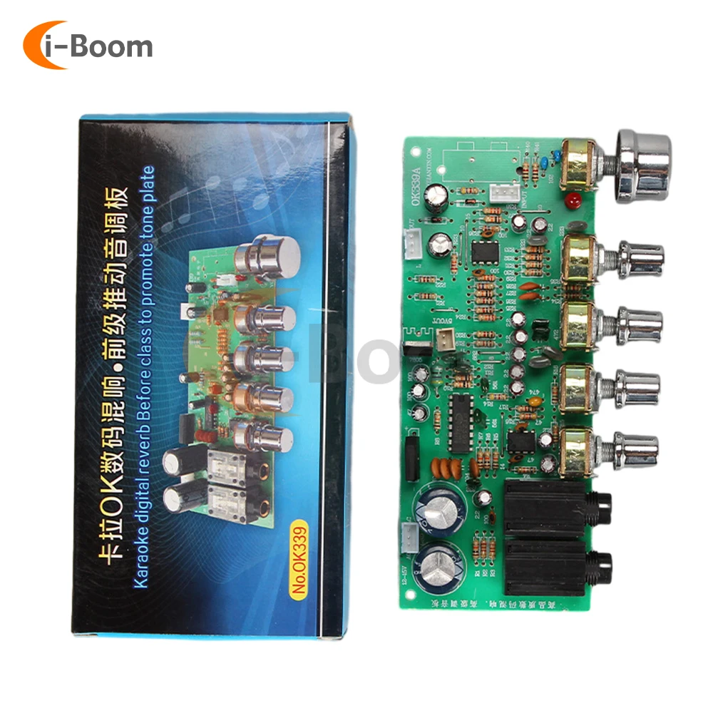 PT2399 Reverb Preamp Mixing Board Amplifier Dual Microphone Input Karaoke Amplifier Module Connectable USB Bluetooth Decoder