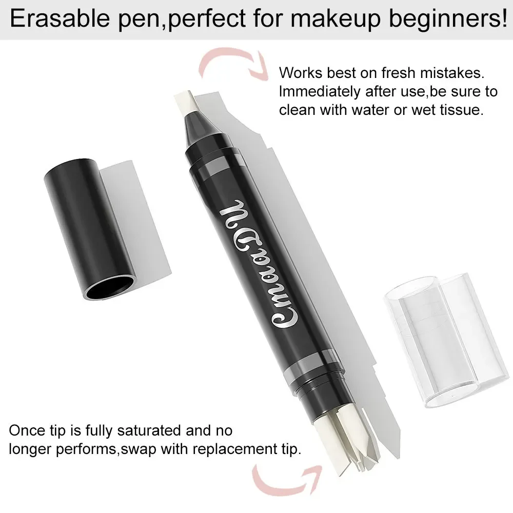 CmaaDu Eyeliner stylo démaquillant outil à double usage pour la Correction et le retrait conception de stylo Portable