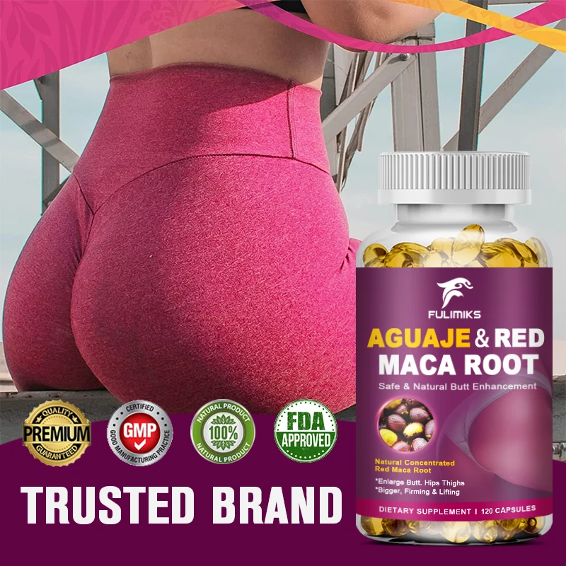 Natural Plant Organic Aguaje with Red Maca Root Extract Supports Buttocks & Immune Health, Full & Firming Buttocks Vegan