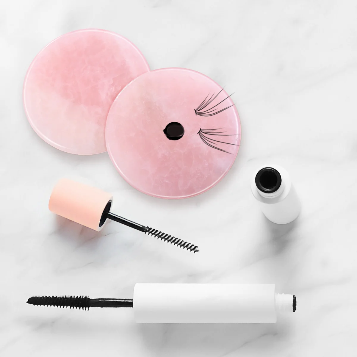 

2Pcs Eyelash Extensions Jade Stone Premium Material Durable Long Lasting Glue Pallet Holder Round Pad for Women