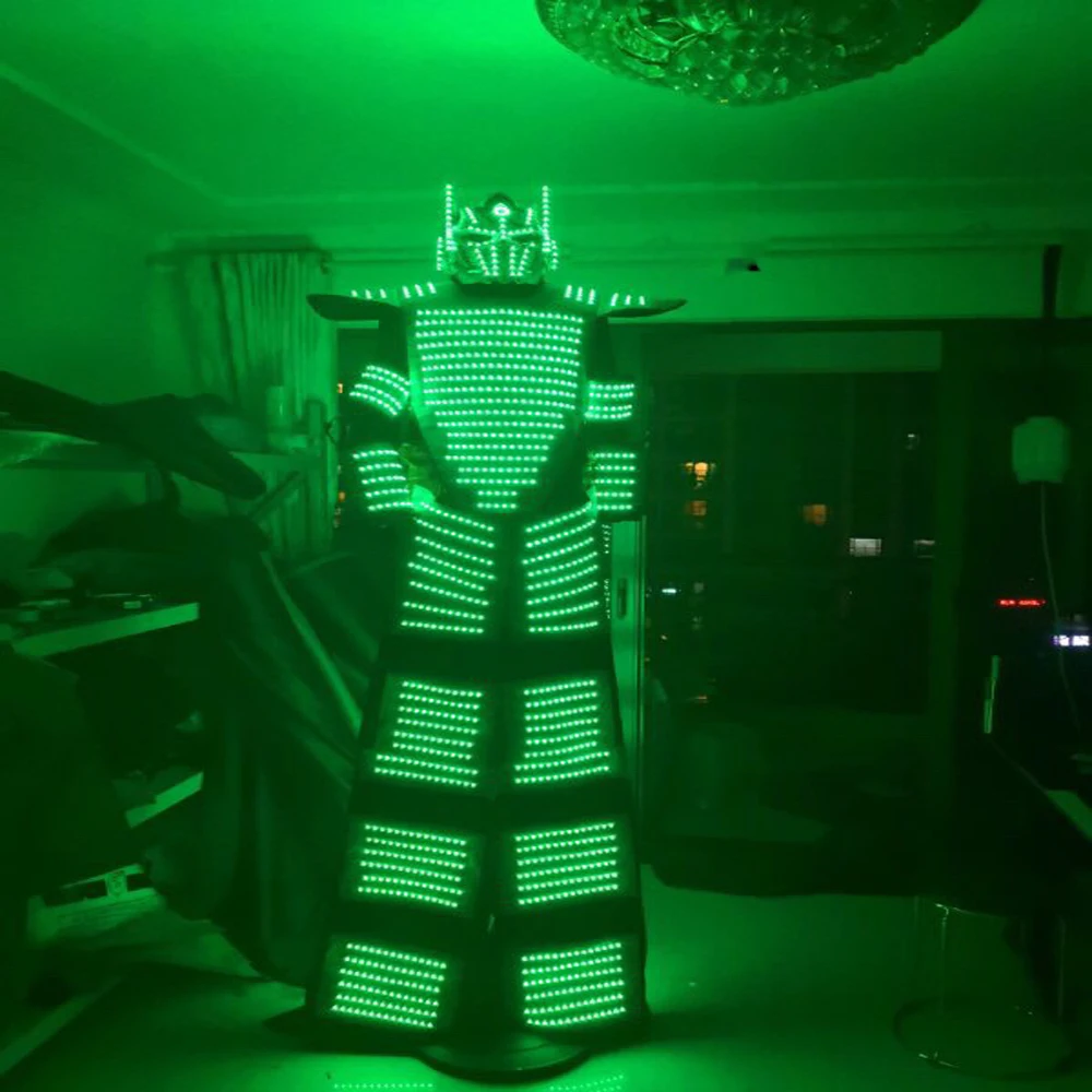 

Customized RED LED ROBOT Costume LED Robot suits Kryoman costume Future Stage SHOW Robot suits Nightclub light cloth