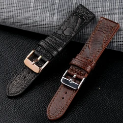 Handmade Premium Ostrich Foot Leather Strap 18 19 20 21 22MM Black Brown Soft Vintage Bracelet Hand-Stitched Natural Texture