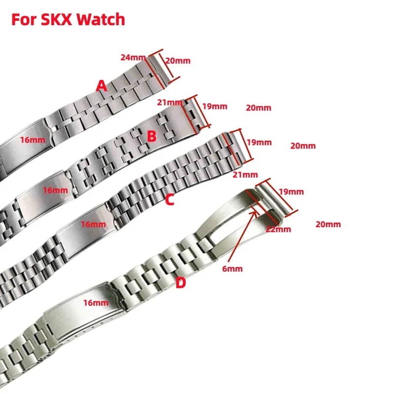 Fishbone 20mm 316L Stainless Steel 19mm President H Link Straight End Watch Band Strap Bracelet For SEIKO 6138 0040 BVT 6119