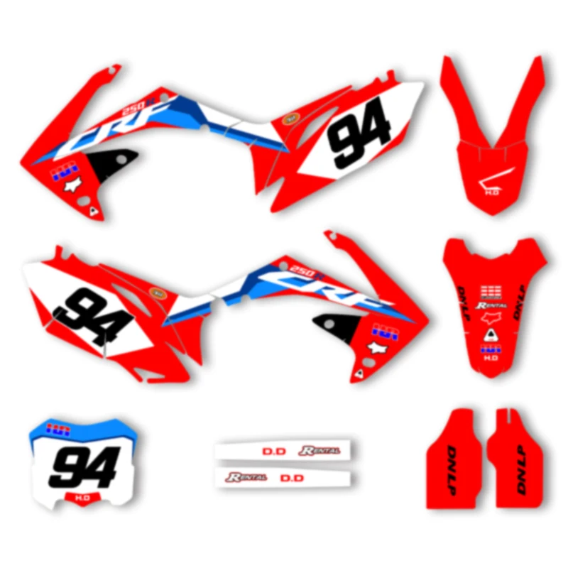 

DSMTECH Custom Motorcycle Graphics Background Decal for HONDA CRF250 2010-13 CRF450 2009-2012 Decals Stickers Kits 009