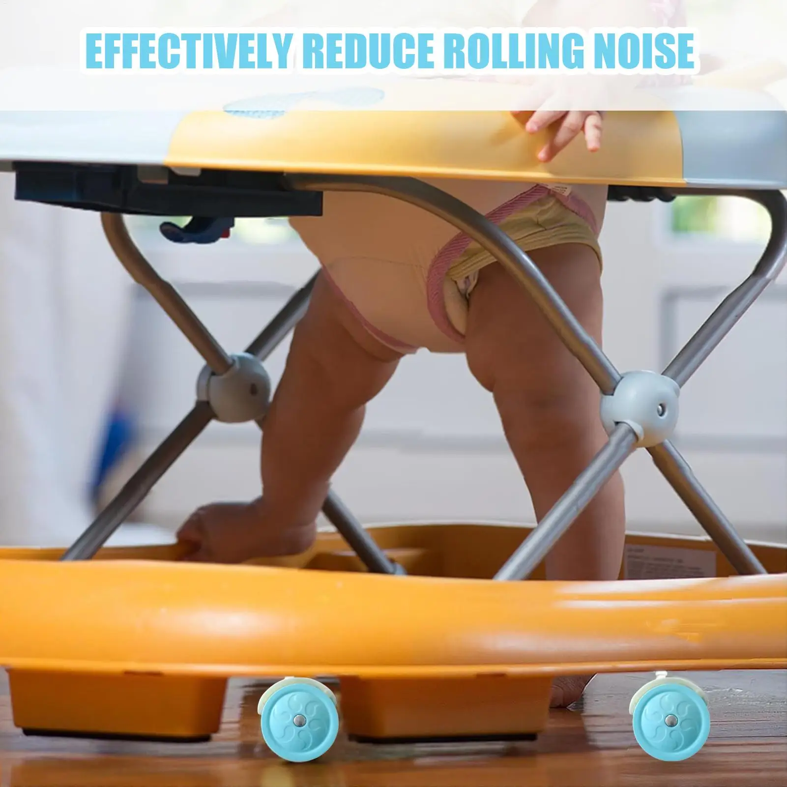 Stroller Wheels Silent Pushchair Casters 4 Pieces Stroller Swivel Casters for Baby Tricycle Walker Living Room Outdoor Pushchair