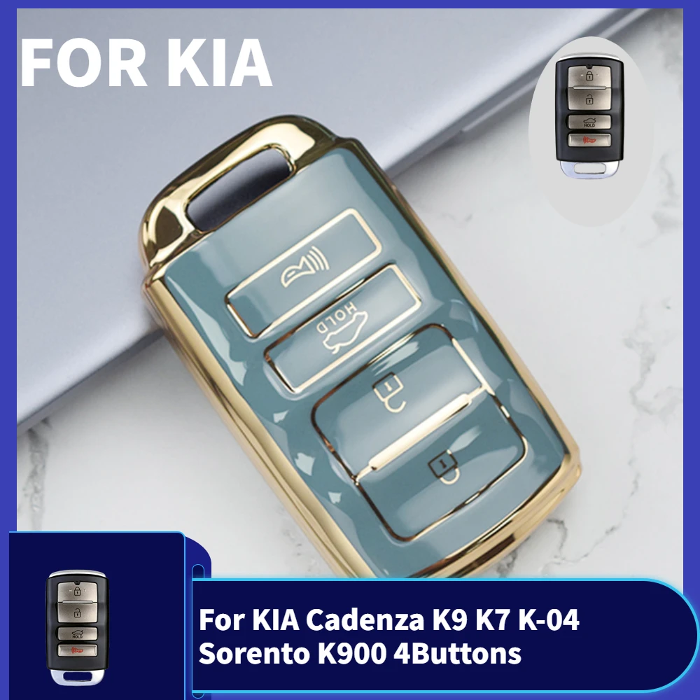 Dla KIA Cadenza K9 K7 K-04 Sorento K900 4 przyciski Soft TPU obudowa kluczyka do samochodu obudowa brelok brelok akcesoria ochronne