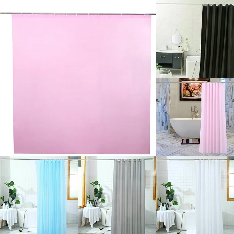 

180x180cm PEVA Waterproof Shower Curtain with HooksBathroomThickening Wave Window Tulle Bath Curtain Bathroom Accessories