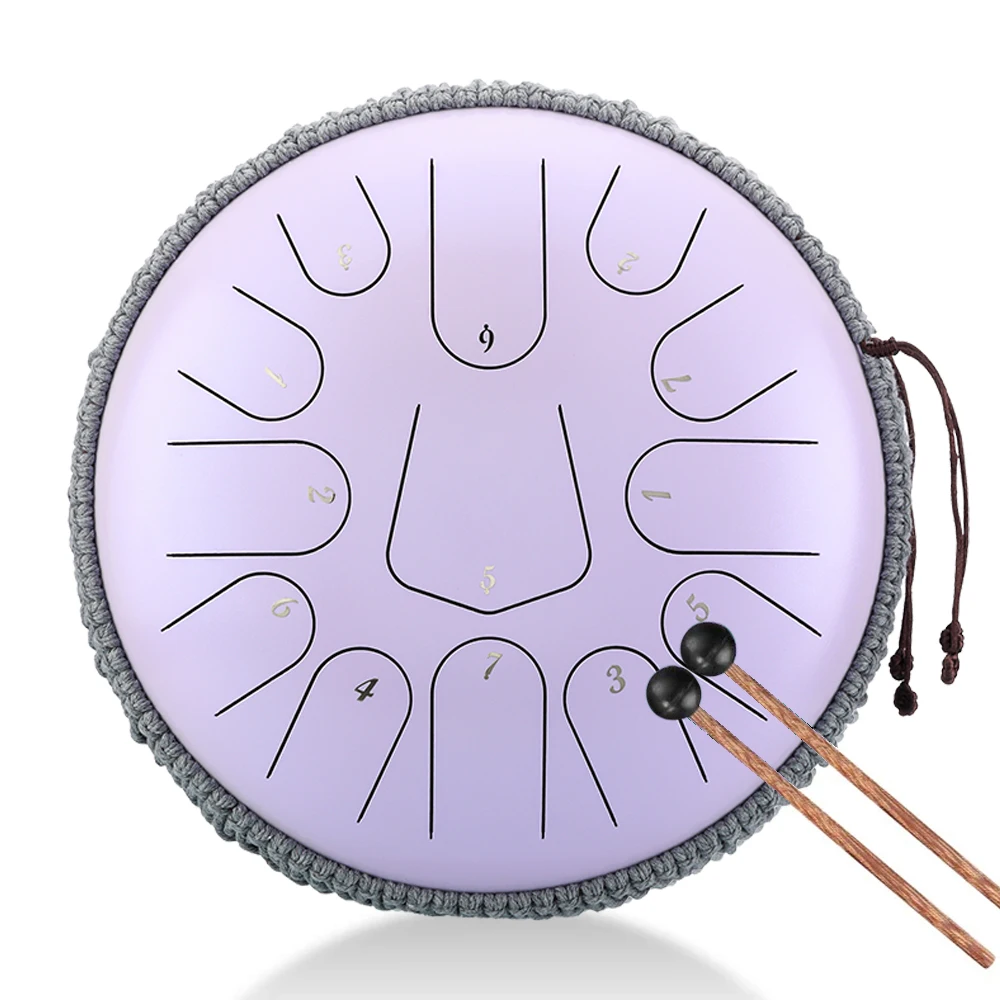 

Hluru new 12 notes 13 inch steel tongue drum, titanium, ethereal, yoga meditation, music, handpan