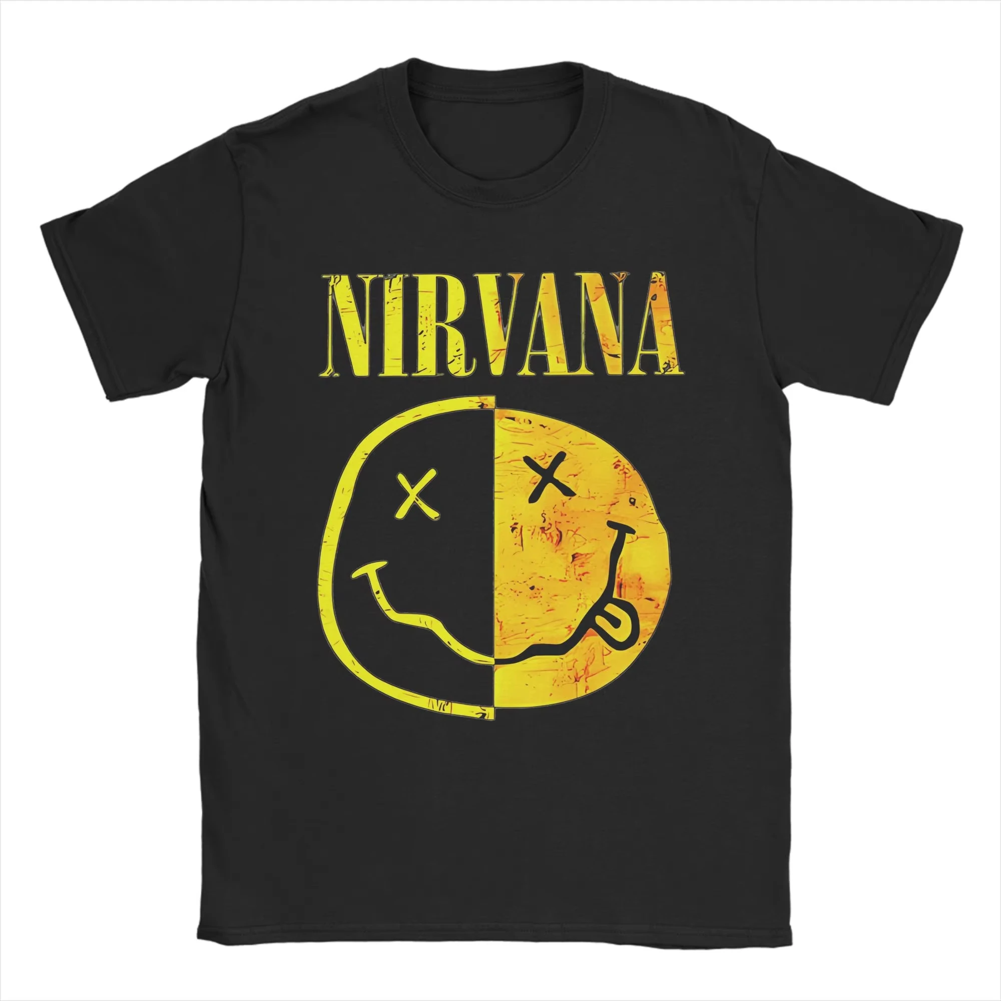 Camisetas da banda musical Rock-Nirvanas 2026 para homens e mulheres, camisetas de algodão confortáveis ​​e modernas, gola redonda, manga curta, tops 