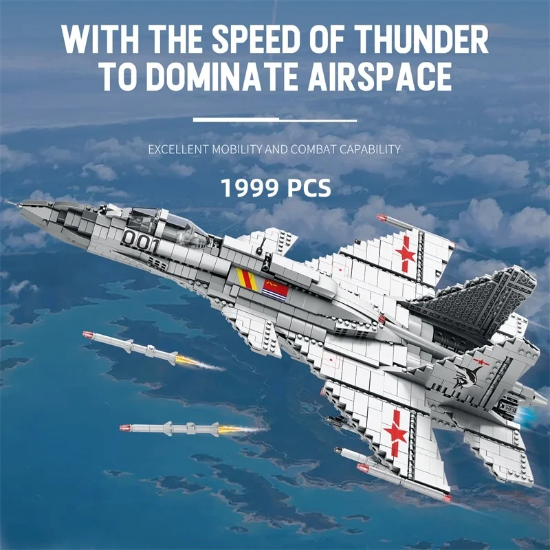 1999 Uds J-15 bloques de construcción de combate portaaviones modelo de avión de combate ladrillos decoración de escritorio juguetes para niños regalos de vacaciones