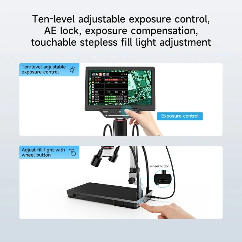 JC AIXUN DM21 Electronic Digital Microscope With Multimeter Measurement  7 Inch Large Screen Display For BGA Soldering Tool