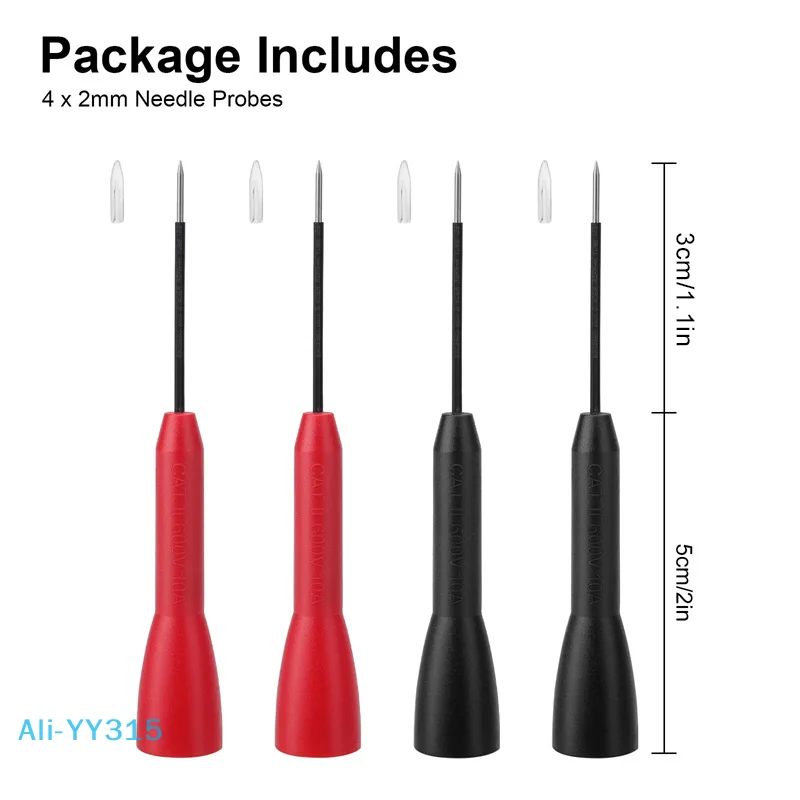 

【Y】4Pcs Insulation Piercing Needle Pin Non Destructive Multimeter Test Probe 10A 600V For 2mm Test Lead Multimeter Test Probe