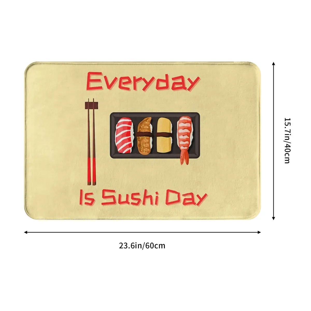 Sushi Food Kitchen Non-Slip Carpet Everyday Bedroom Mat Entrance Door Doormat Floor Decoration Rug