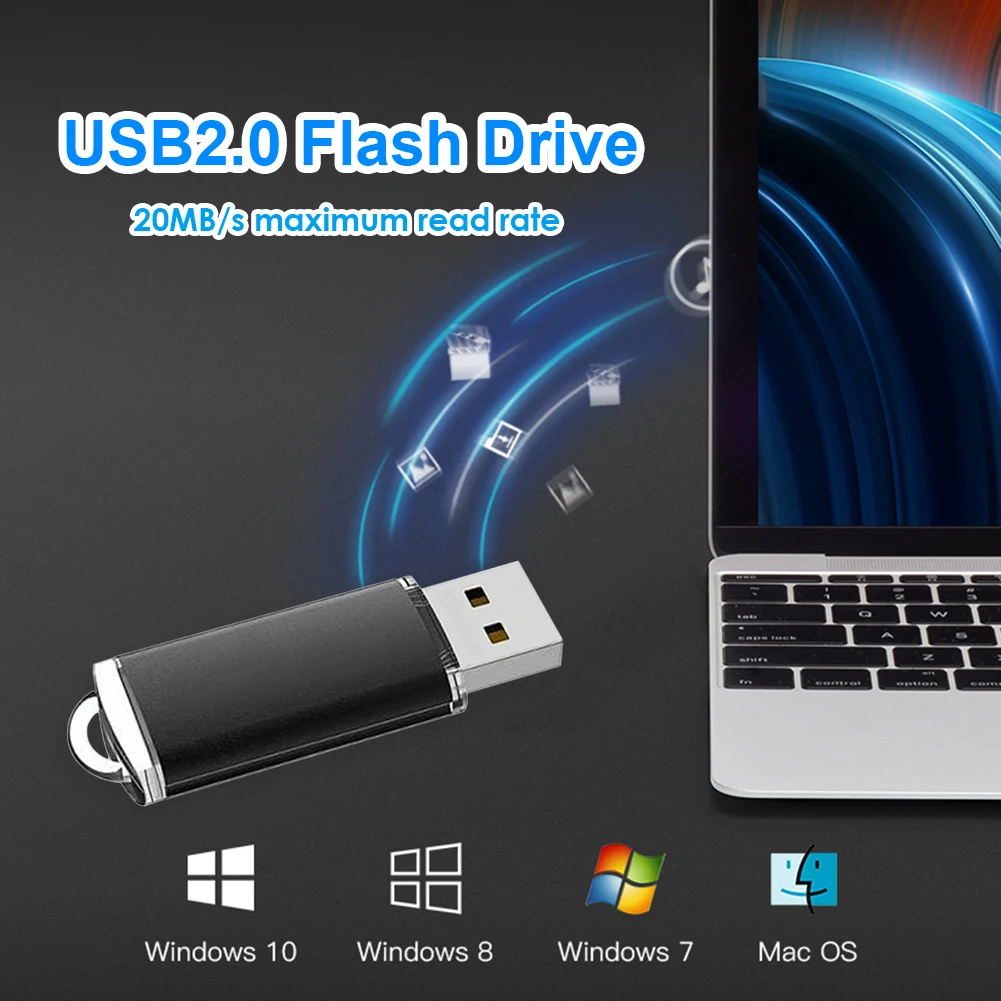 USB Flash Drive USB 2.0 Pendrive Zinc Alloy Jump Drive Flash Drive Usb Memory Storage Stick U Disk with Clear Cap