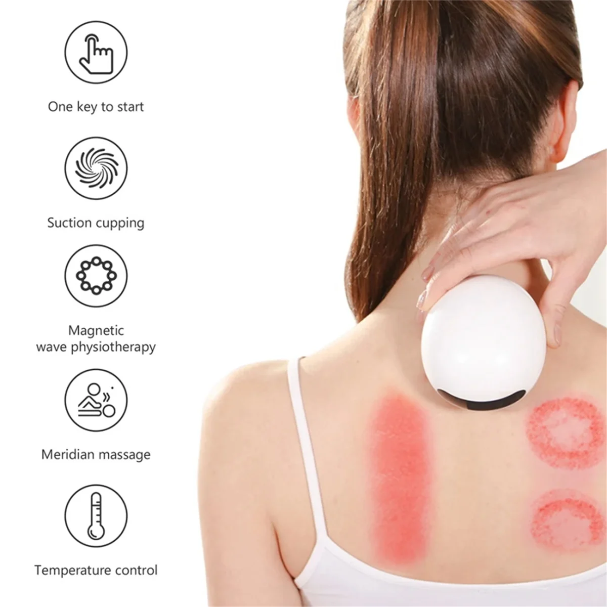 Electric Cupping Massage LCD Display Guasha Scraping EMS Body Massager Vacuum Cans Suction Cup IR Heating Fat Burner