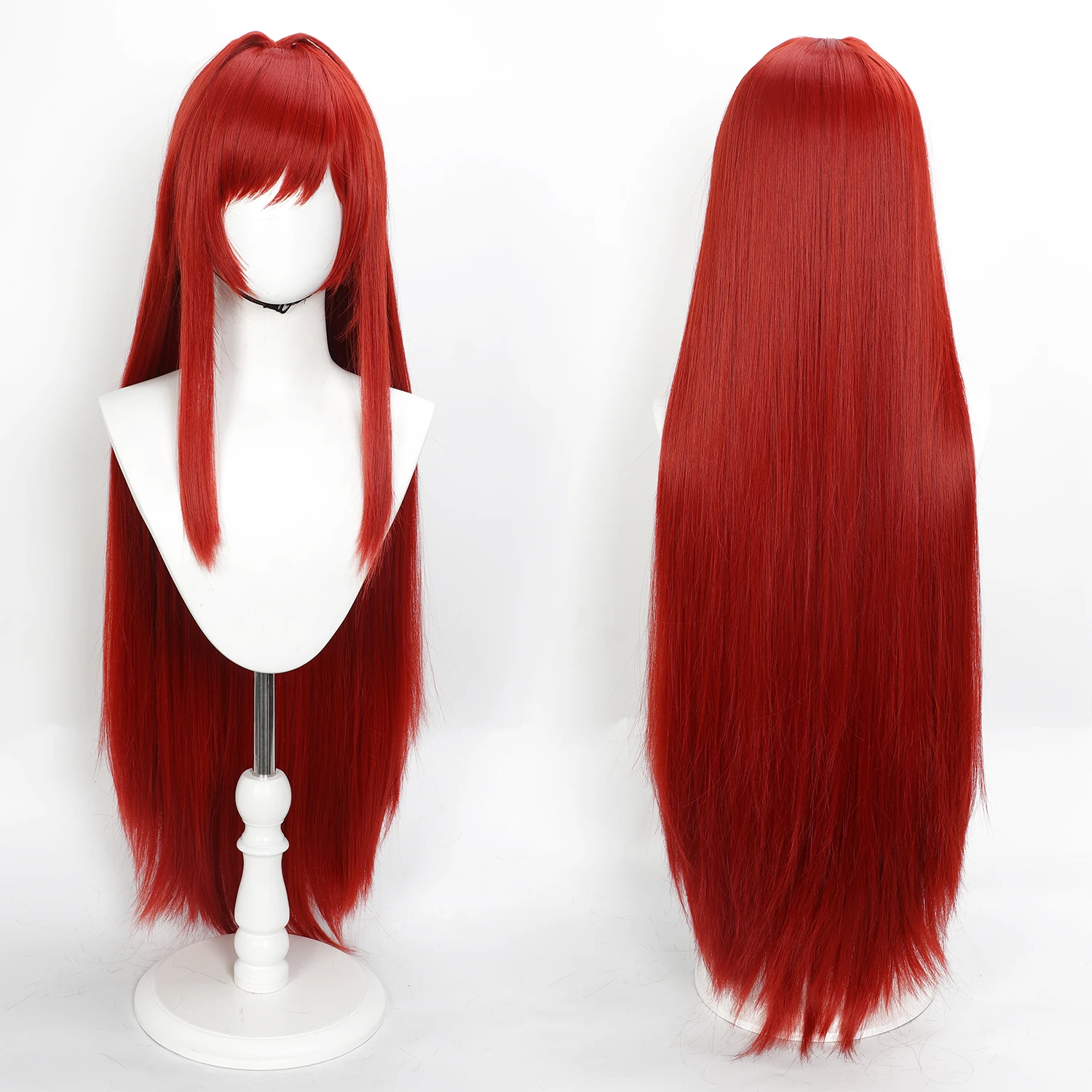 100cm NIKKE Game Cosplay Wig Red Long Straight Synthetic Hair for Women Halloween Party Role Play Wig with Wig Cap