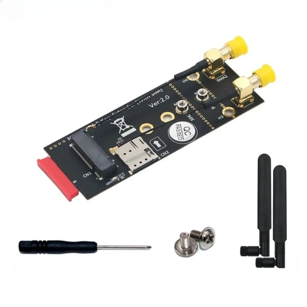 M.2 Key-B To NGFF B-Key Wireless Adapter 1 NANO SIM Card Slot 2 Antennas for 5G 4G LTE Module Modem