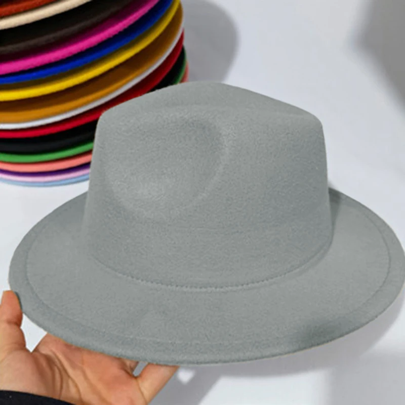 Kid Fe sombrero de Jazz para niños, gorra clásica de ala ancha, Panamá, lana de imitación, fieltro de ala ancha