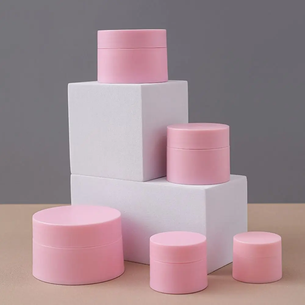 ขวดครีมหน้ากลม ขวดพลาสติกเปล่าสำหรับครีมเครื่องสำอาง ขนาด 5-100 กรัม สำหรับรองพื้นชนิดน้ำ ลิปบาล์ม บรรจุภัณฑ์สำหรับผลิตภัณฑ์ดูแลผิว