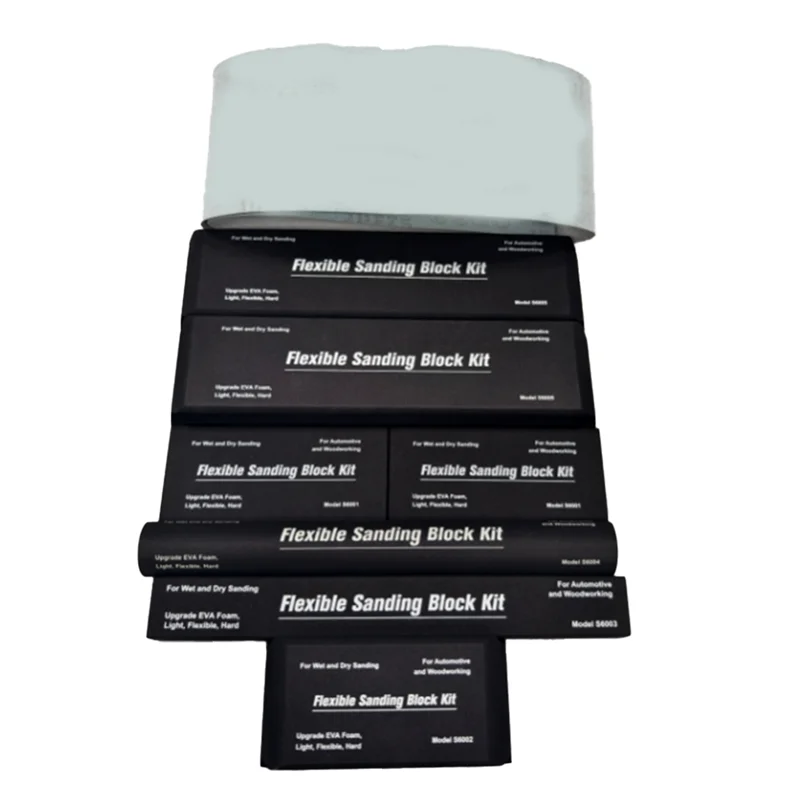 A04G-Kit de bloque de lijado de abrasivos de mano para carrocería automática de 7 con hojas de papel de lija para arena de pintura automotriz