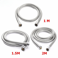 1m/1.5m/2m Flexible High Quality Shower Hose Stainless Steel Chrome Bathroom Water Head Shower Head Pipe Tool Shower Accessories