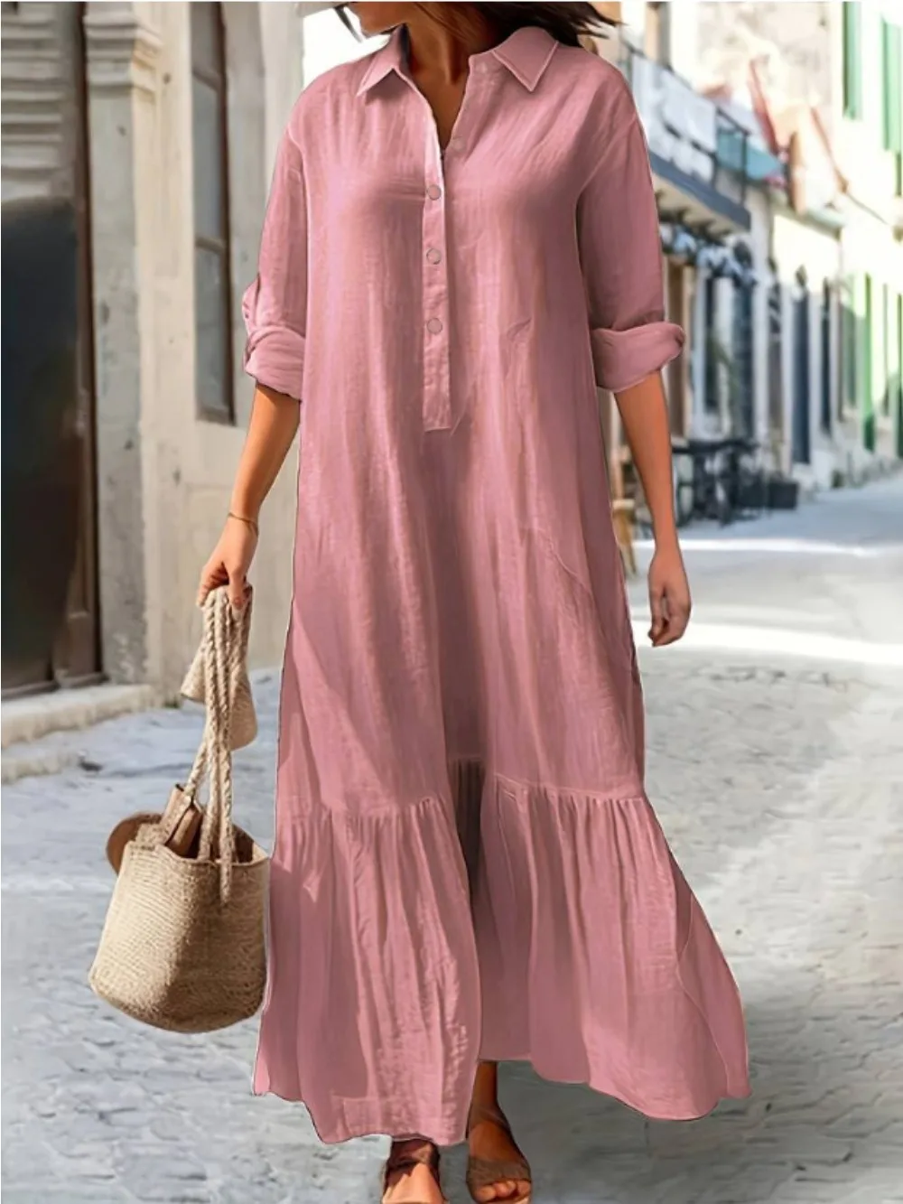 Eid femmes Robe musulmane boutonné chemise Abaya dubaï robes Largos robes longues caftan Robe arabe fête Caftan Jalabiya Ramadan