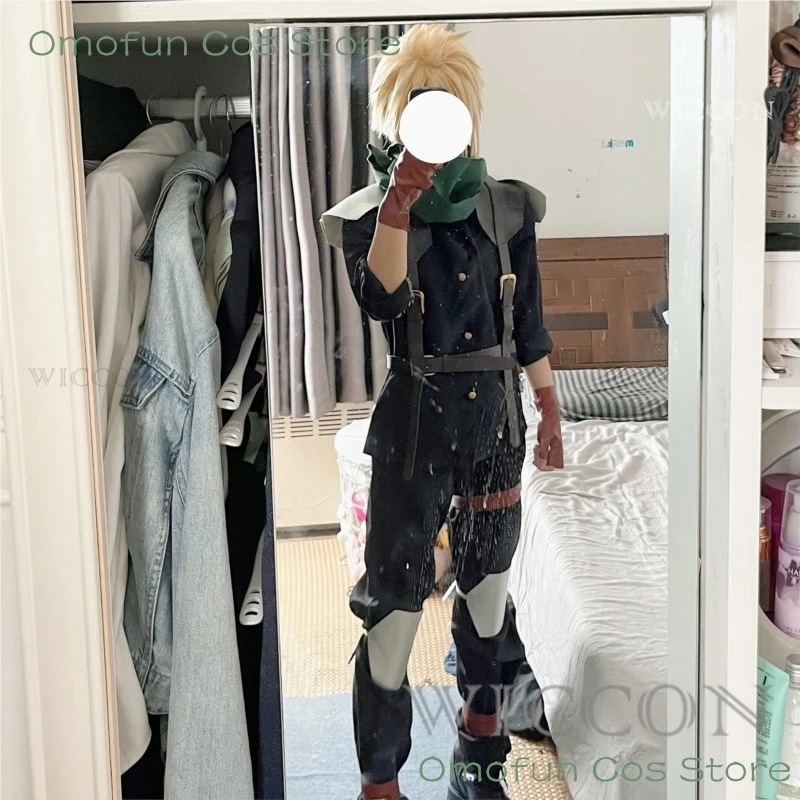 Disfraz de Cosplay FF7 Cloud Strife para hombres, juego de Anime, Final Fantasy VII, chaleco, pantalón, ropa de fiesta de Halloween, juego de rol para adultos, nuevo