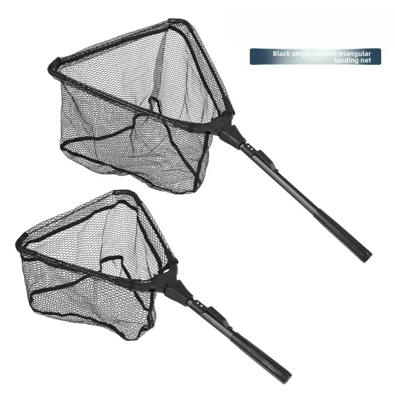 

Triangular Foldable Carbon Fishing Net Reinforced Outdoor Tool Fly Soft Rubber Mesh Fishing Release Net