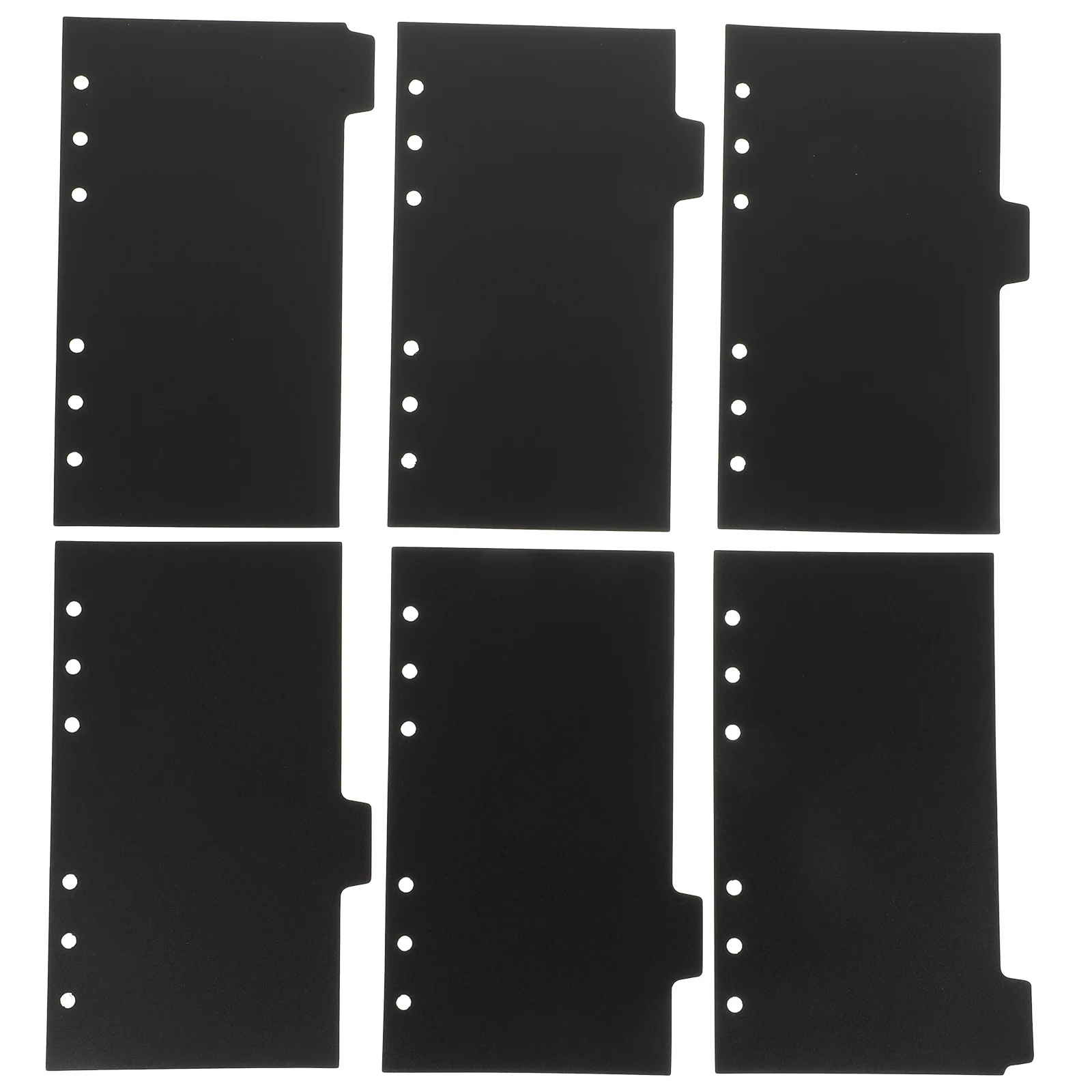 6 Blatt schwarze PP-Trennblätter für Ordner, Seitenteiler, 6 Ringe, Ordner, Notizbuch, Zubehör, Trennblätter, Ganize