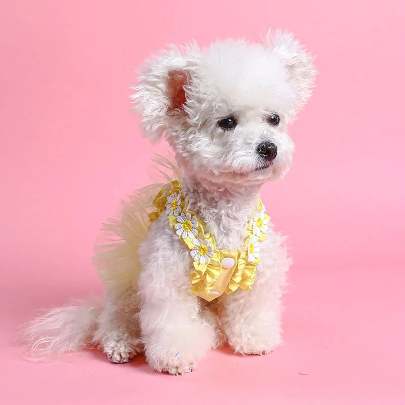 Summer New Pet Cute Fairy Style Dress Dog Cat Noble Fluffy Princess Dress for Small Medium Dog Clothing Lovely Pet Apparel