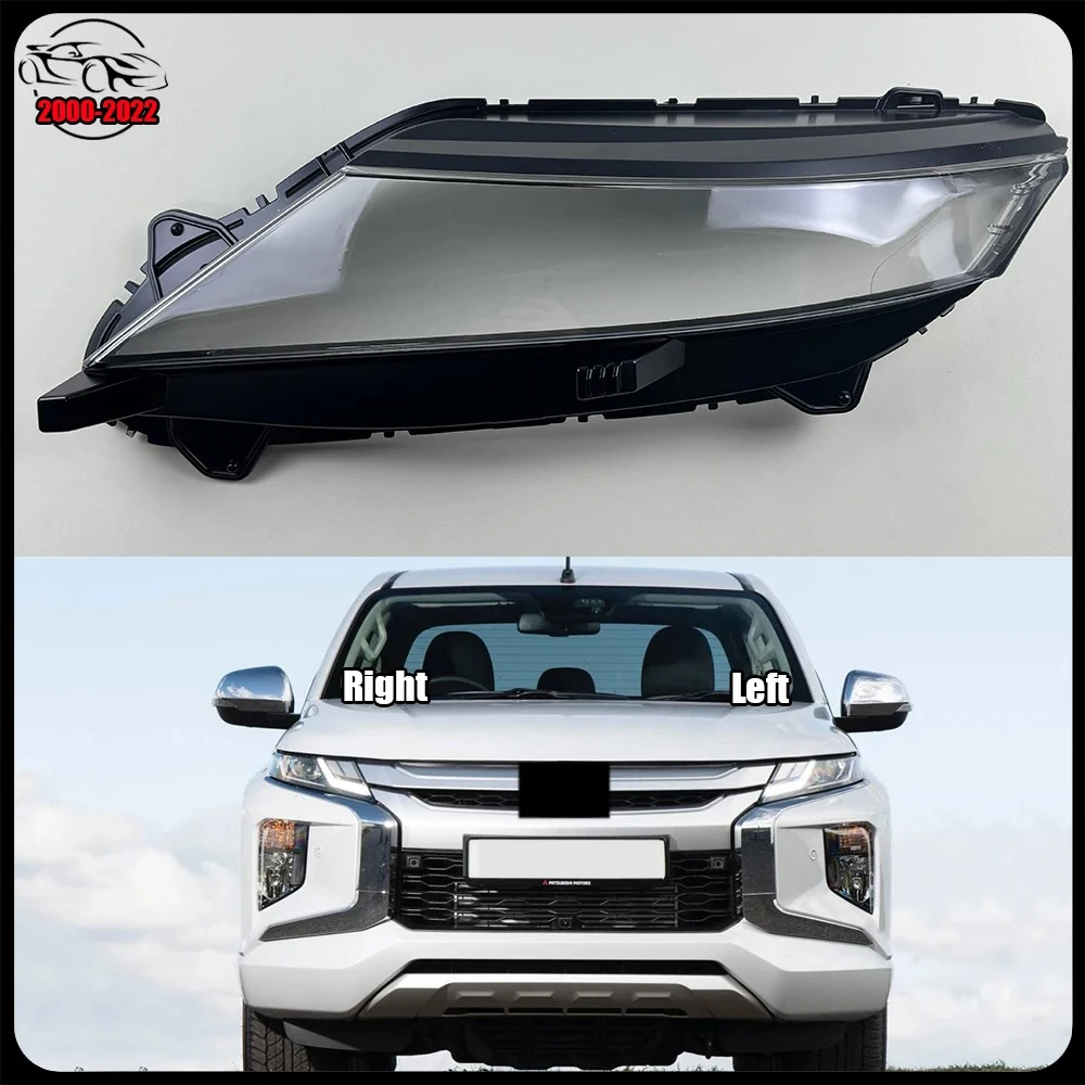 

For Mitsubishi Triton L200 2020-2022 Lamp Shade Headlamp Shell Transparent Lampshade Headlight Cover Lens Plexiglass