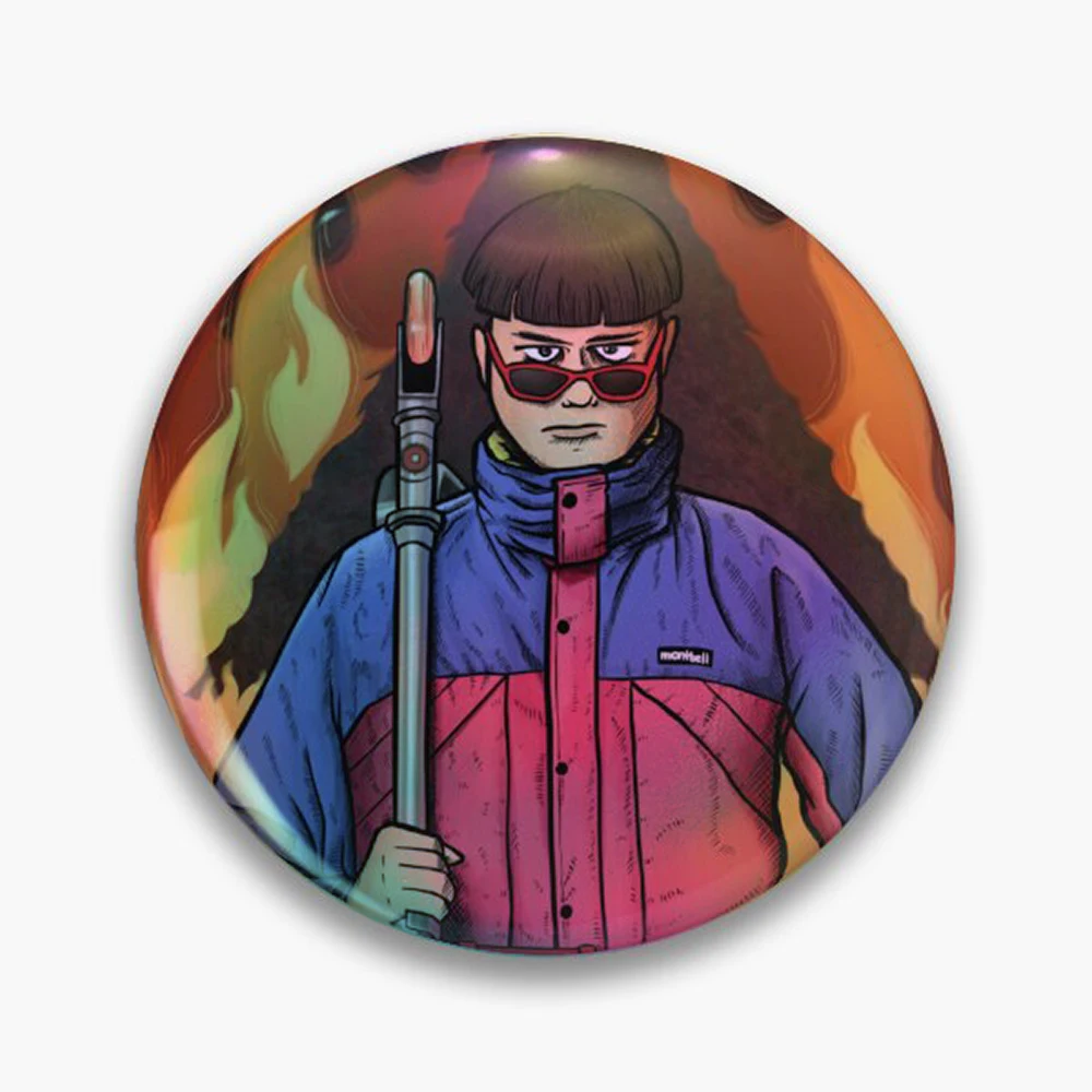 oliver tree Pin Holographic Star Heart Pin Brooches Laminated Button Fashion Accessory