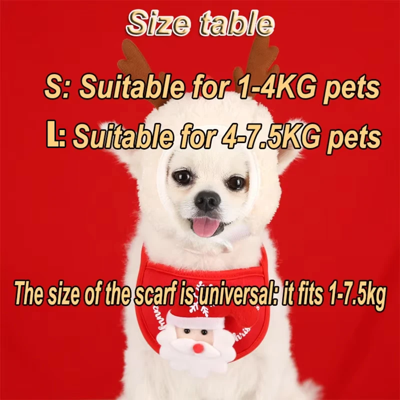 Pet Christmas Hat Scarf Dog Christmas Gift Ornaments Cat Christmas Cat Drool Towel Pet Accessories