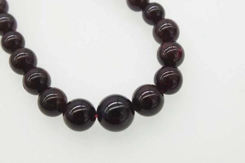 4-12mm red garnet round 18inch necklace  wholesale nature gemstone