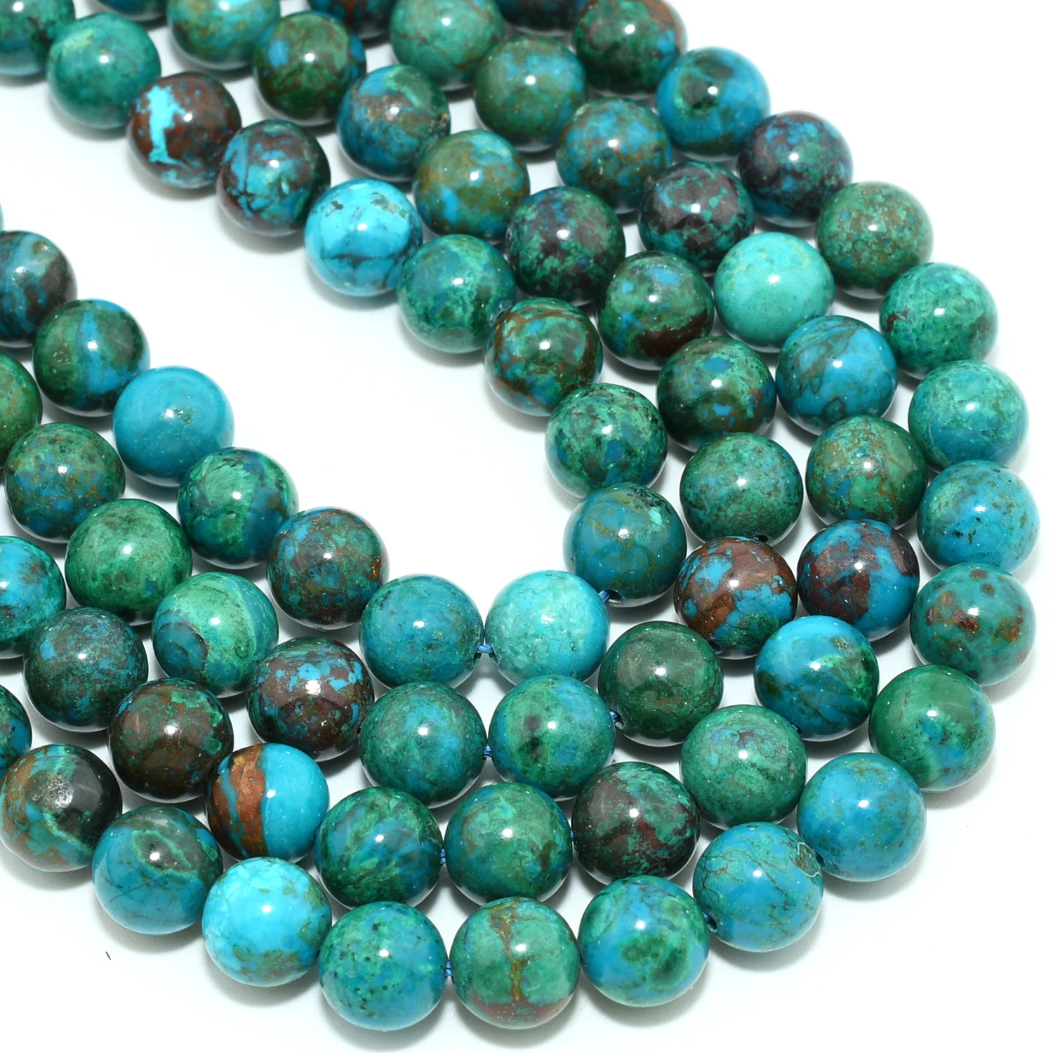 Natural Gem Silica Chrysocolla Loose Round Beads 7.8mm