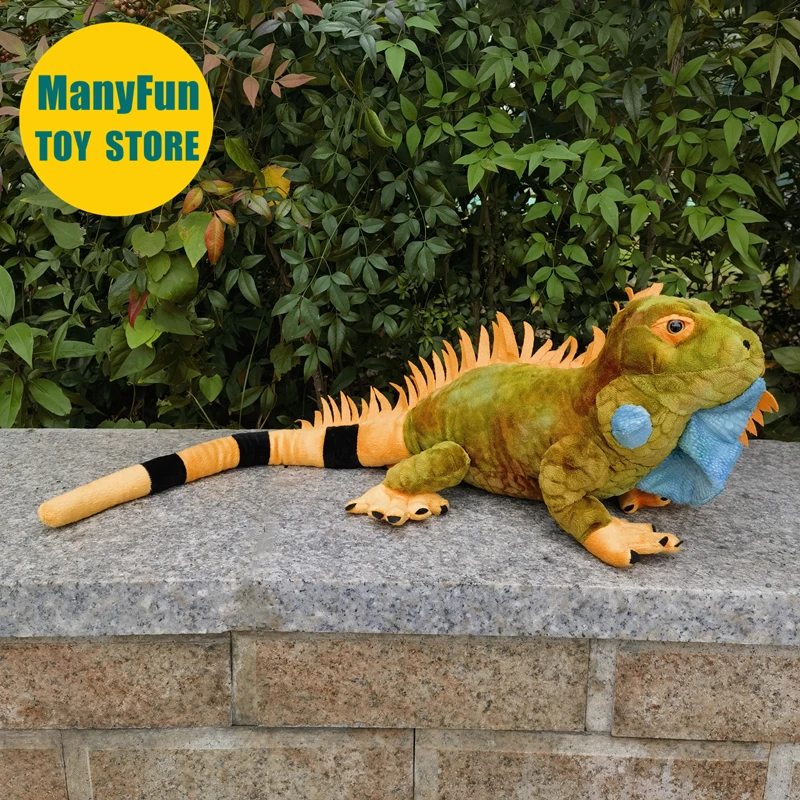 Green Iguana Plüschtier, realistisches Marine Iguana Plüschtier, lebensechte Eidechse, Stofftier, amerikanische Iguana, Simulationspuppe, Spielzeug, Geschenk