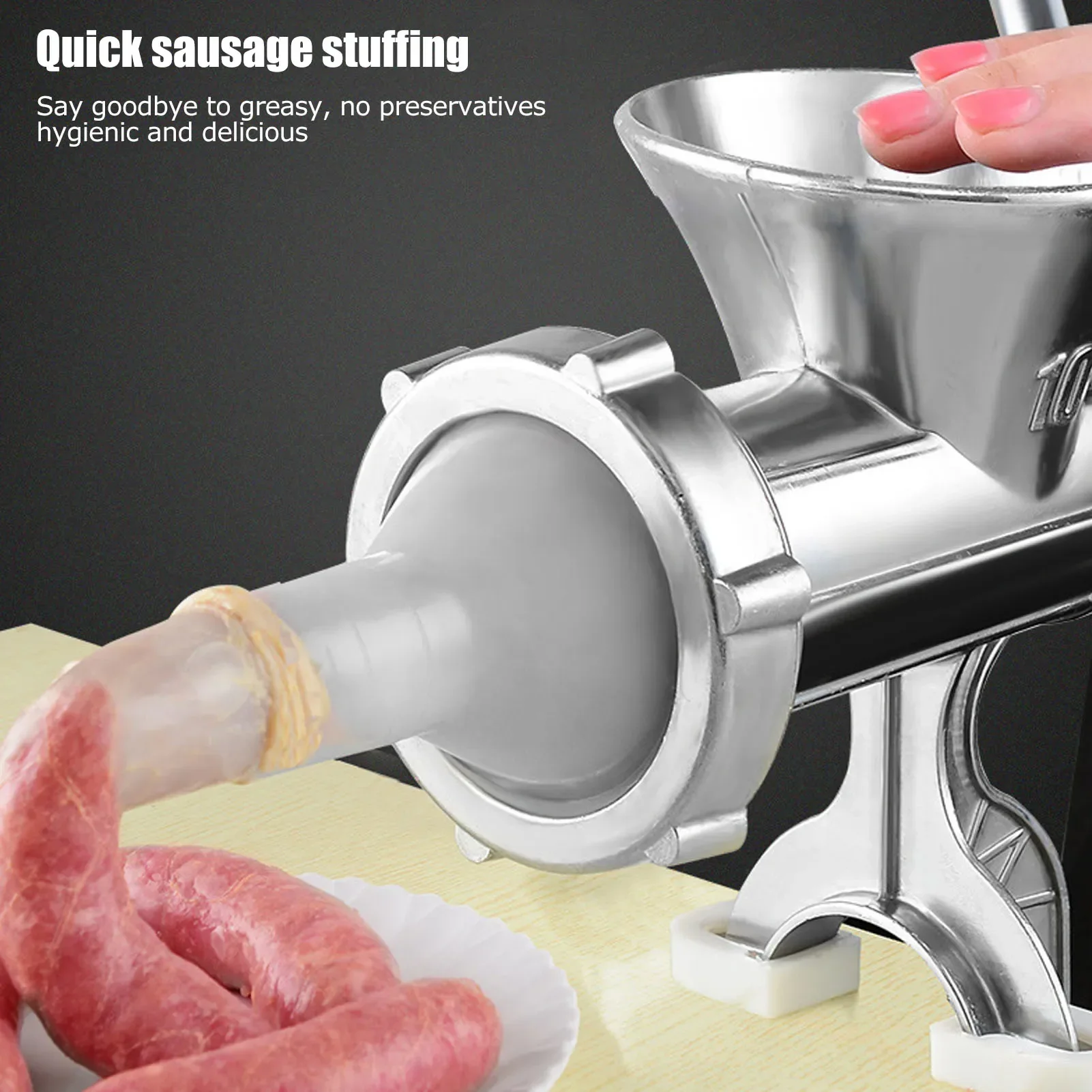 Household Aluminum Alloy Manual Sausage Meat Grinder Pepper Spice Grinding Machine Kitchen Tool