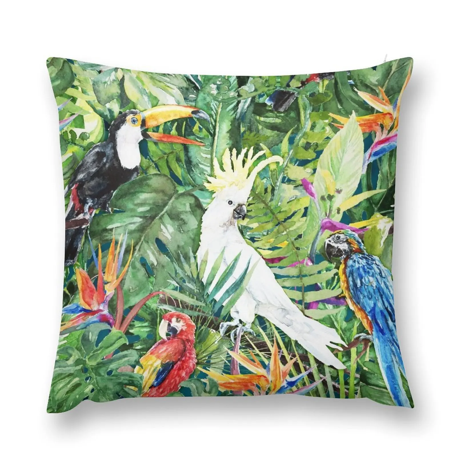 

Birds in Paradise Throw Pillow pillows decor home Christmas Throw Pillows Covers pillow