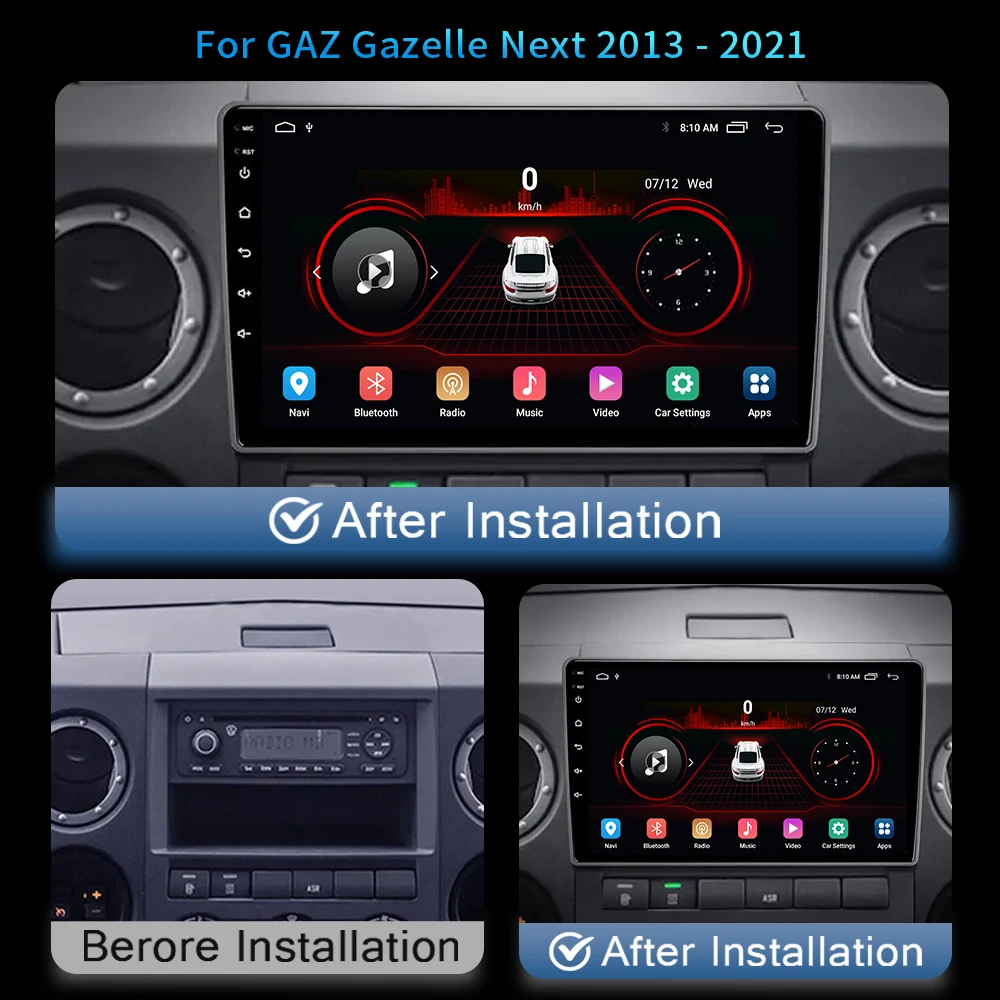 8+128G For GAZ Gazelle Next 2013-2021 Android Auto Radio Car Multimedia Video Player Navigation GPS 4G Carplay 2din 2 Din DVD