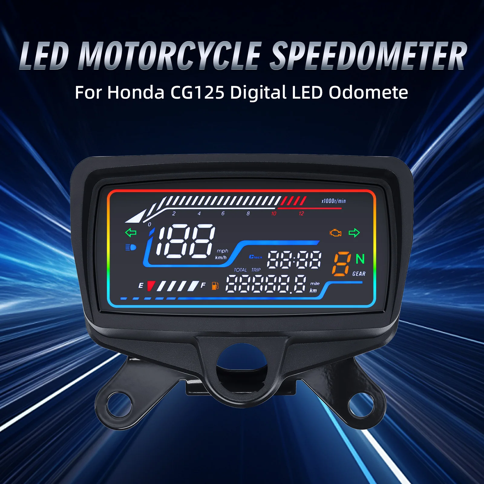 Digital Motorcycle Instrument 0-12000R/min Speedometer Tachometer For Honda CG125 CG150 Odometer TRIP Fuel Meter Clock Assembly