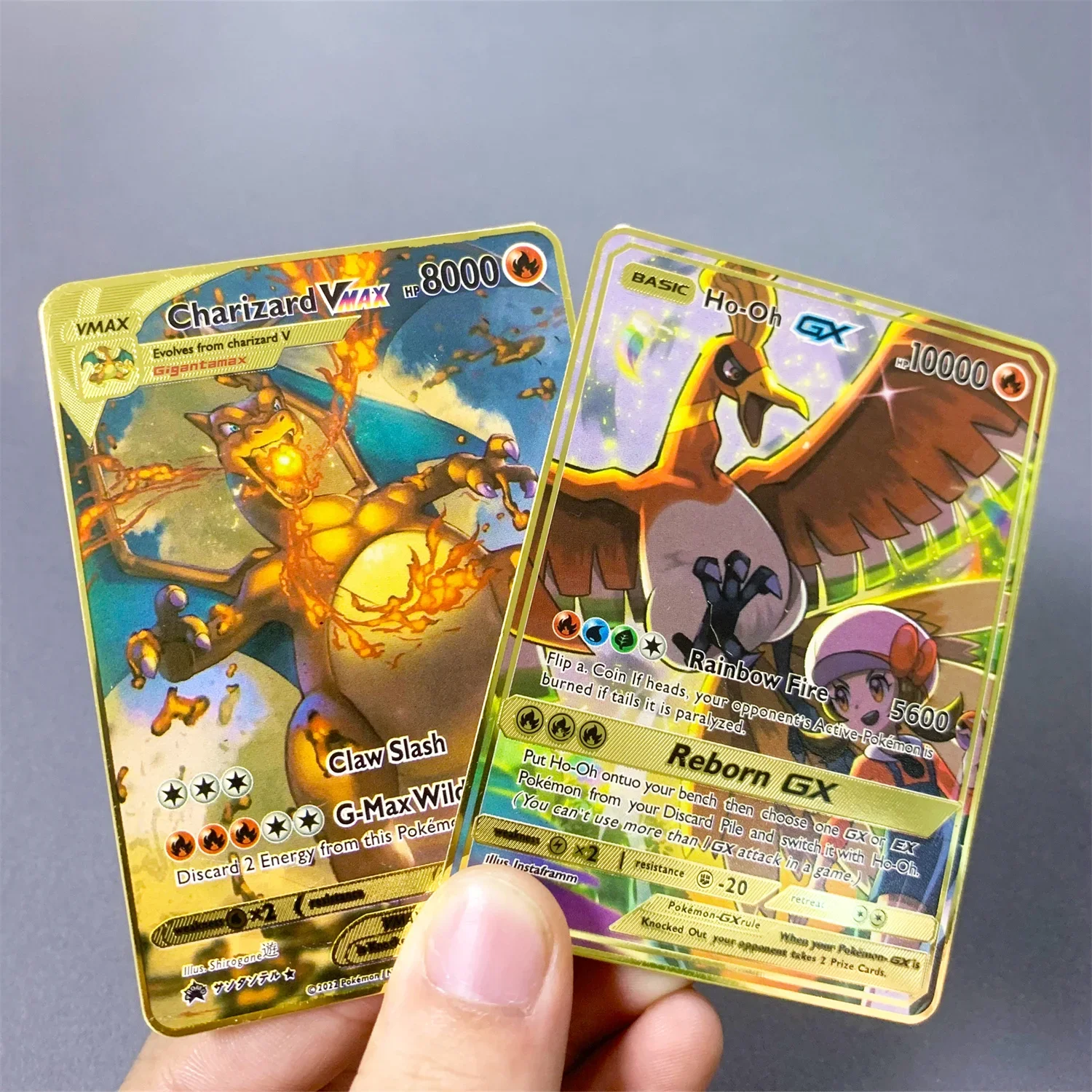 English Metal Pokémon Cards for Kids, Arceus Mewtwo, Charizard, Pikachu, Shiny Iron, GX, Vmax, EX Game, Collection Card, Toy Gift, DIY