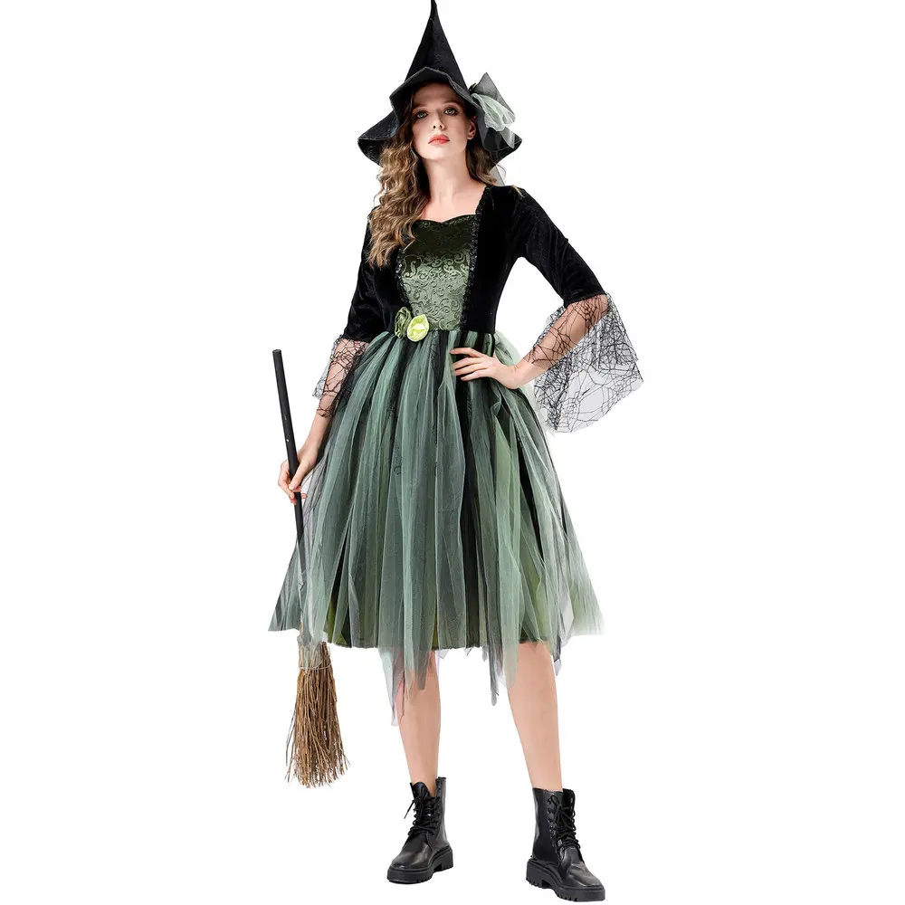 

Adult een Wild Fairy T Forest Witch Dr loween Role-plang Costume Stage Performance Clothing Traditional Chinese ...