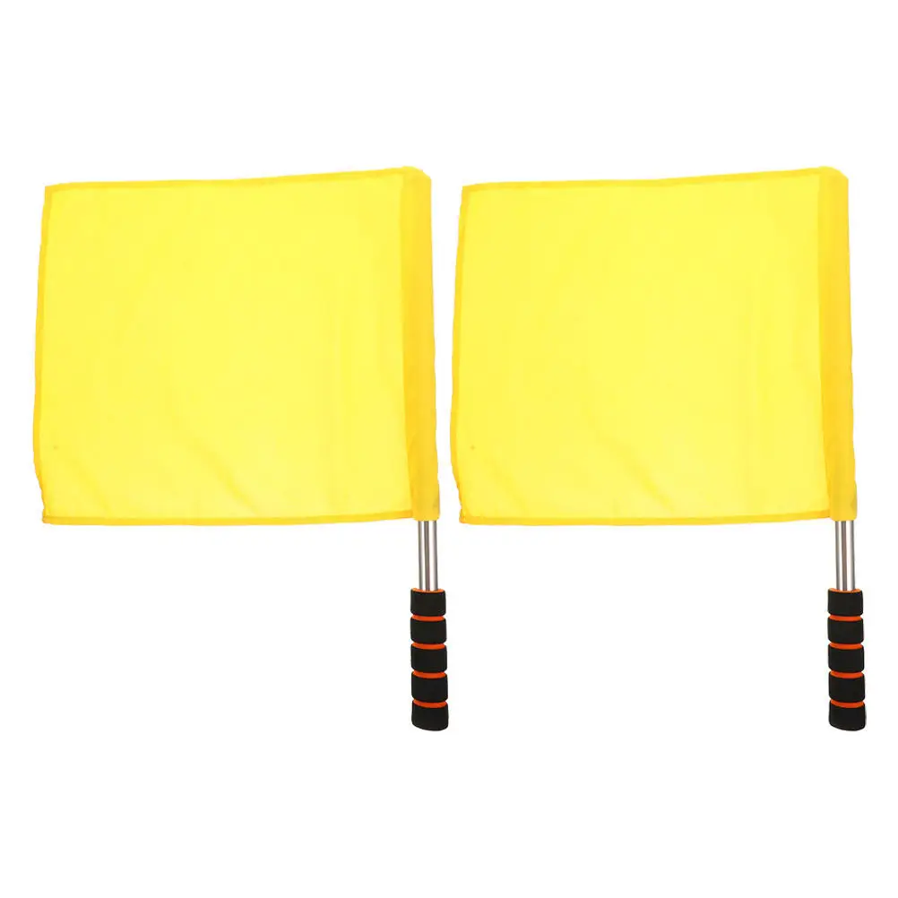 

2Pcs Traffic Flags Handheld Signal Flags Railway Safety Racing Referee Sports Volleyball Training Soccer Referee Flag