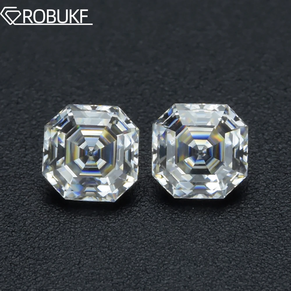 0.5-30CT Asscher Cut Moissanite Loose Stone D Color VVS1 With GRA Certisfied Ring Necklace Jewelry Pass Diamond Tester Wholesale