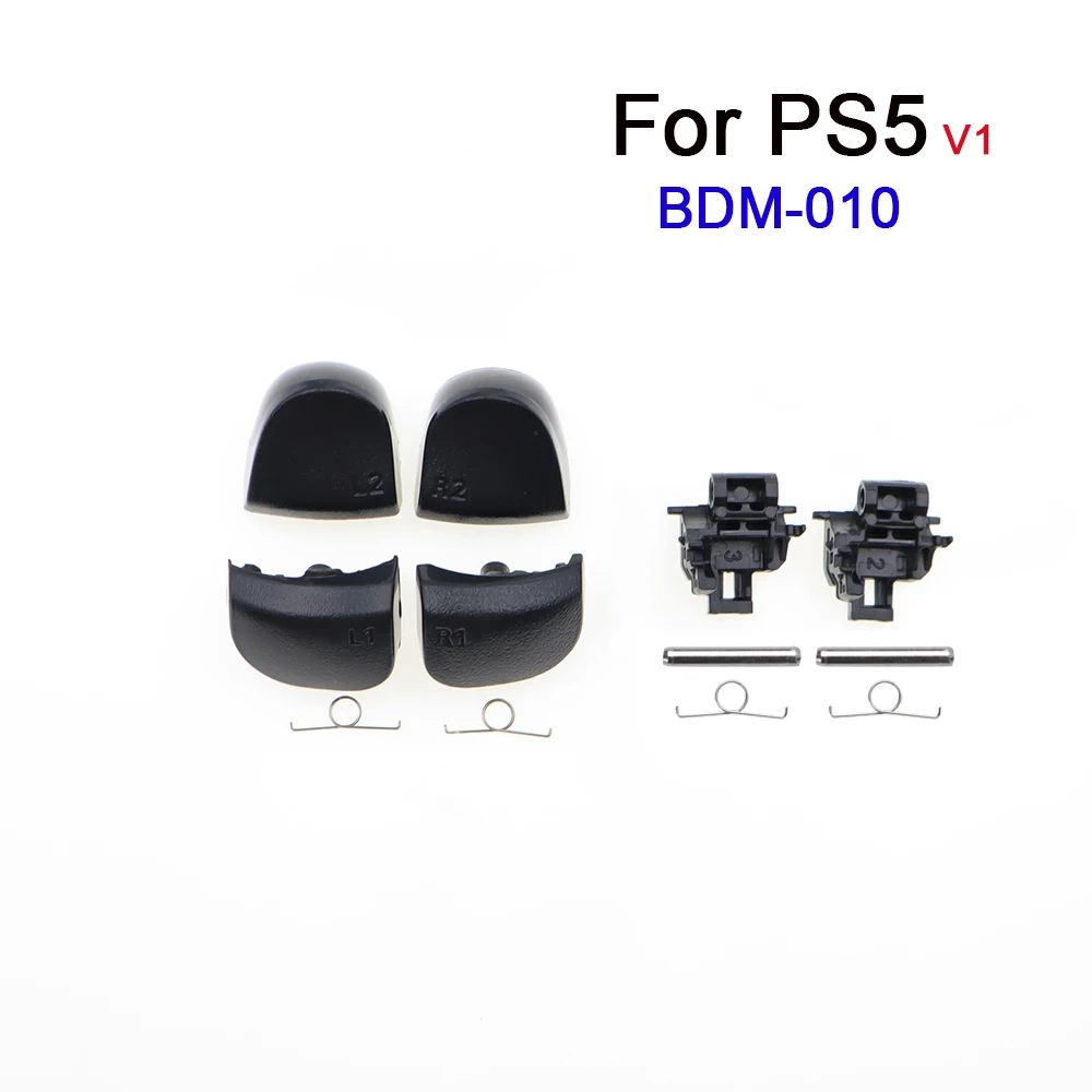 1-2 Sets For PS5 Controller BDM-010/020/030 L1 R1 L2 R2 Trigger Buttons & Rotating Shaft & Springs, Joystick Thumb Caps Accessor