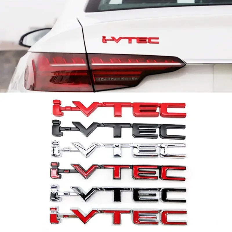 3D Chrome Metal Car Letters Rear Trunk Badge Emblem IVTEC Logo I VTEC Sticker For Honda City Civic Accord Jazz CRV  Accessories